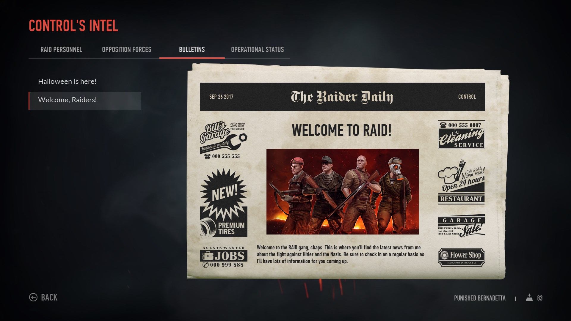 First update in Bulletins tab