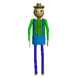 Baldi being disappointed in his farm outfit. Baldi being disappointed in his farm outfit.