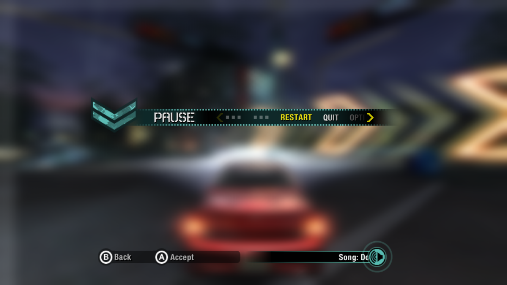 Pause menu.