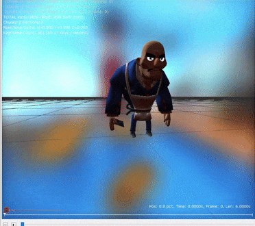 An extended animation for being scared if the player honks their scooter near one of them. This might've been intended for Goofy Mafia, during She Came From Outer Space.