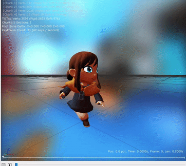 Hat Kid running in sneaking mode while holding a key. Much like the previous, this animation isn't needed because the final game uses two animations blended together.