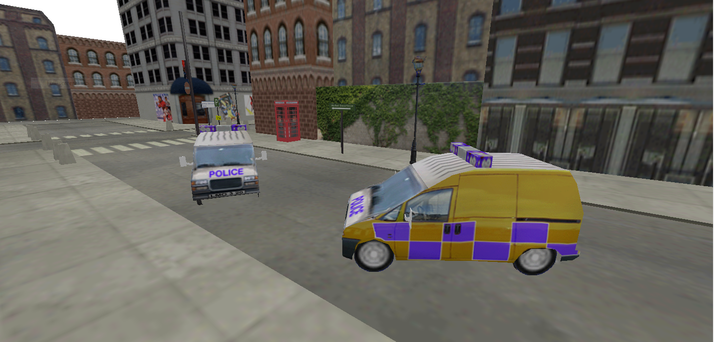 Police cars. Police cars.