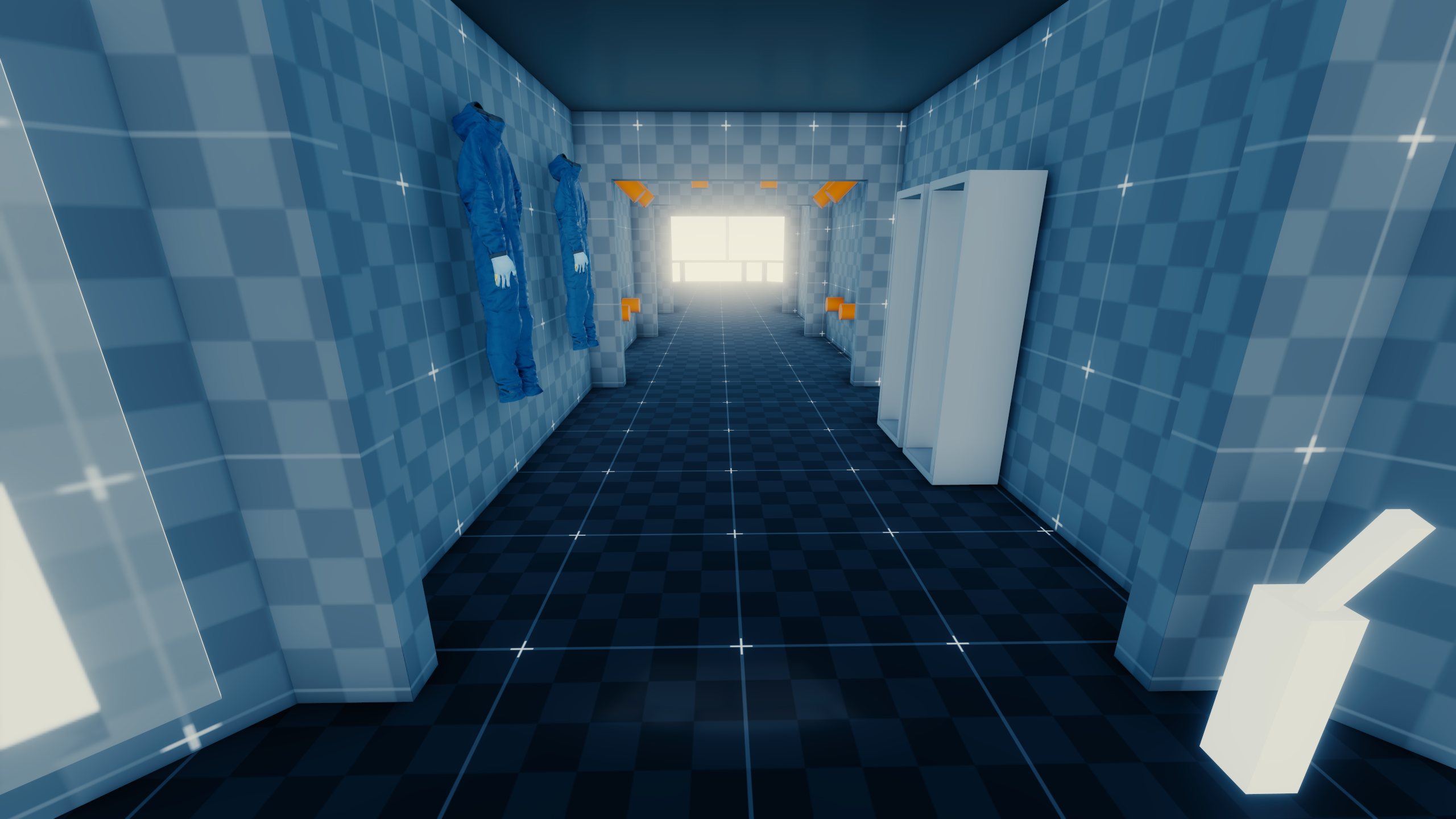 Path to observation deck, decontamination room and airlock Path to observation deck, decontamination room and airlock