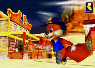 Conker dons his Sherrif's hat in Vulture Ville.