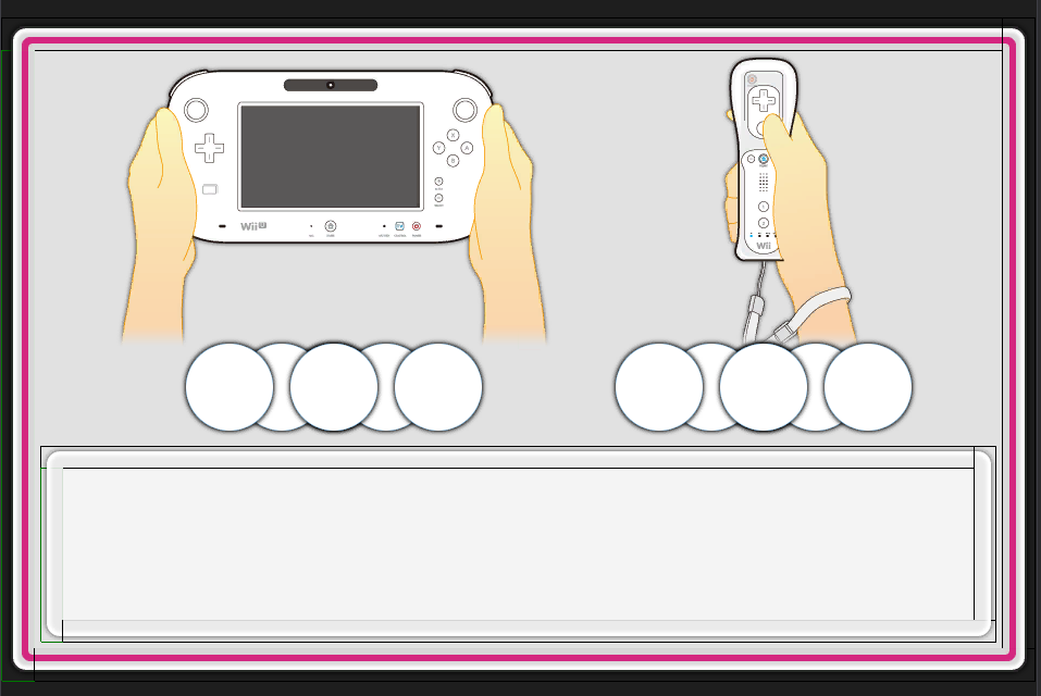 Unused "Hold the Wii U GamePad horizontally and the Wiimote vertically".