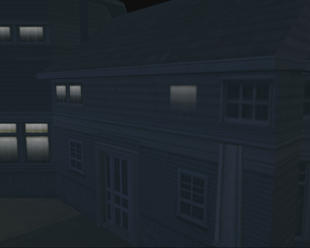 A light for a non-existent window on the front side of the house behind the basketball court. A light for a non-existent window on the front side of the house behind the basketball court.