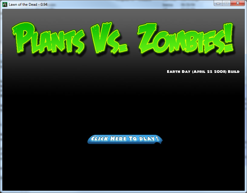 The final name for the game, but in a similar style to the Lawn of the Dead title screen. The Plants vs. Zombies logo also has an exclamation mark in this capture.