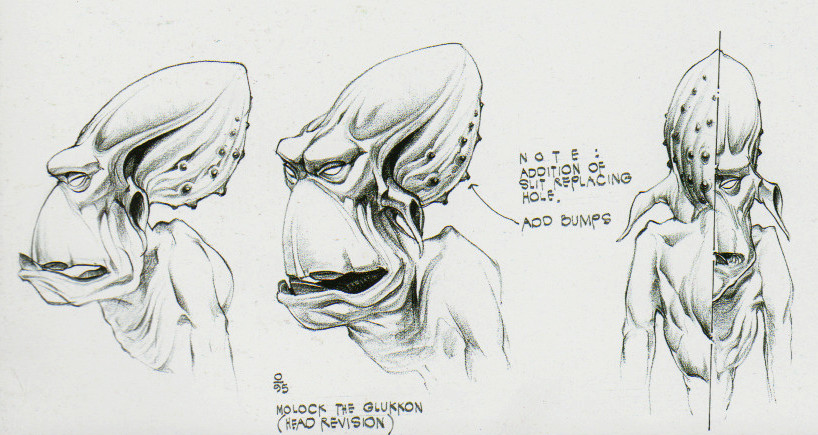 Head designs for Molluck the Glukkon.