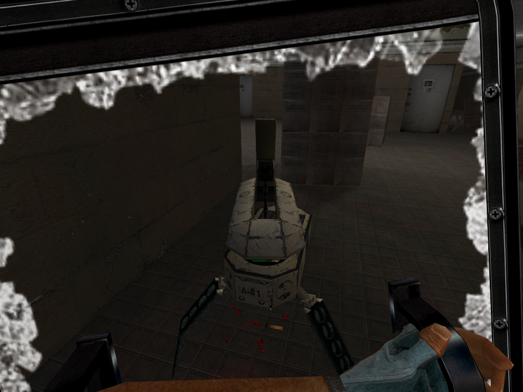 Riot shield with 0 charge.