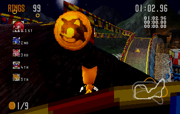 On the small offshoot path leading to the giant Sonic table (Replaced with barrier in the final).