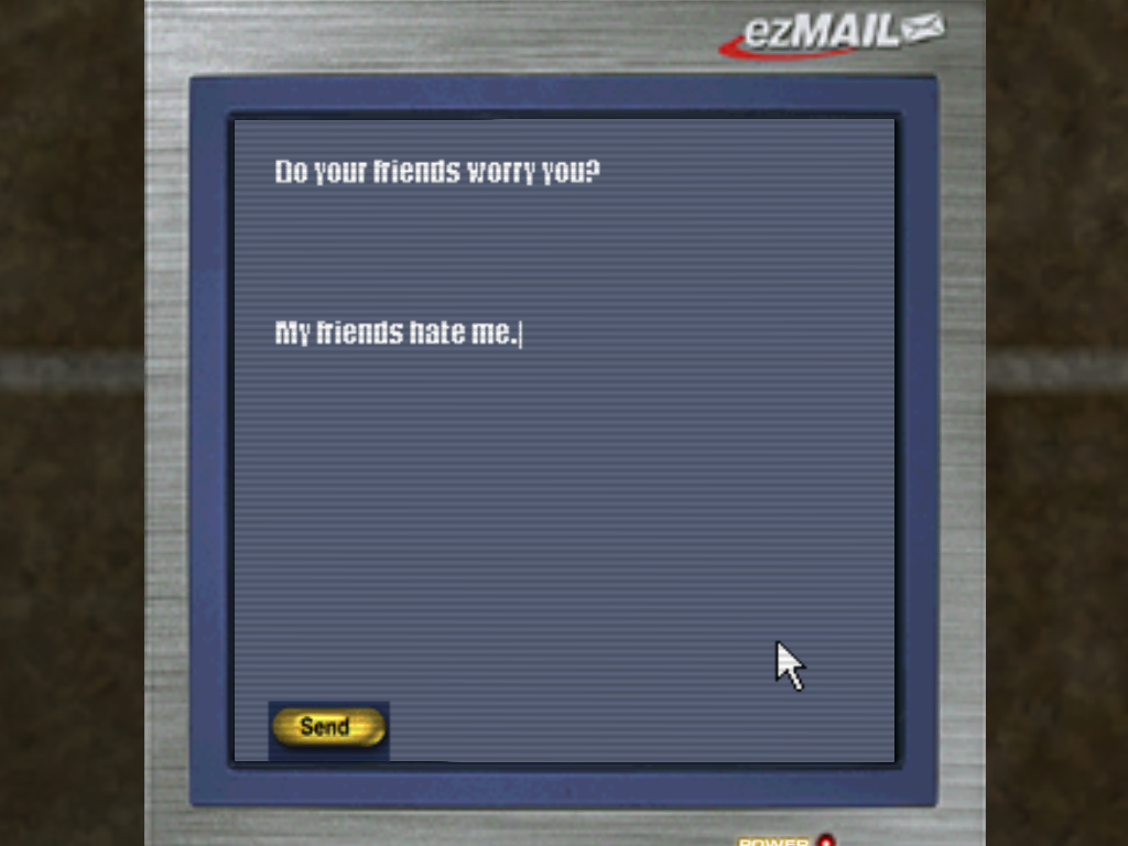 ezABSOLV responding to a prompt with a word it recognizes. In this case, it is the word "friends".