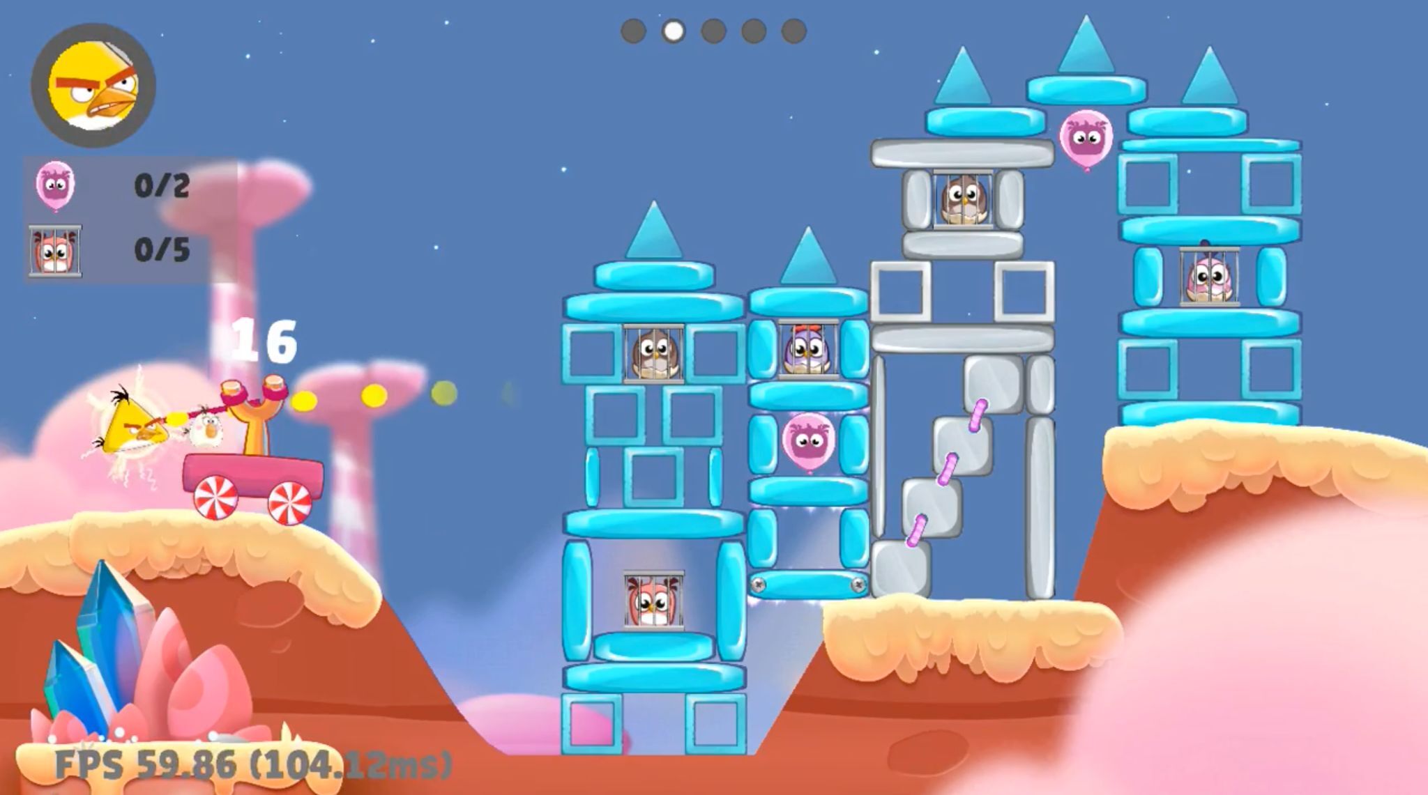 Very early build. The game is mostly close to the final, with a FPS counter at the bottom-left. The birds still use the Angry Birds 2 design, as a placeholder. Very early build. The game is mostly close to the final, with a FPS counter at the bottom-left. The birds still use the Angry Birds 2 design, as a placeholder.