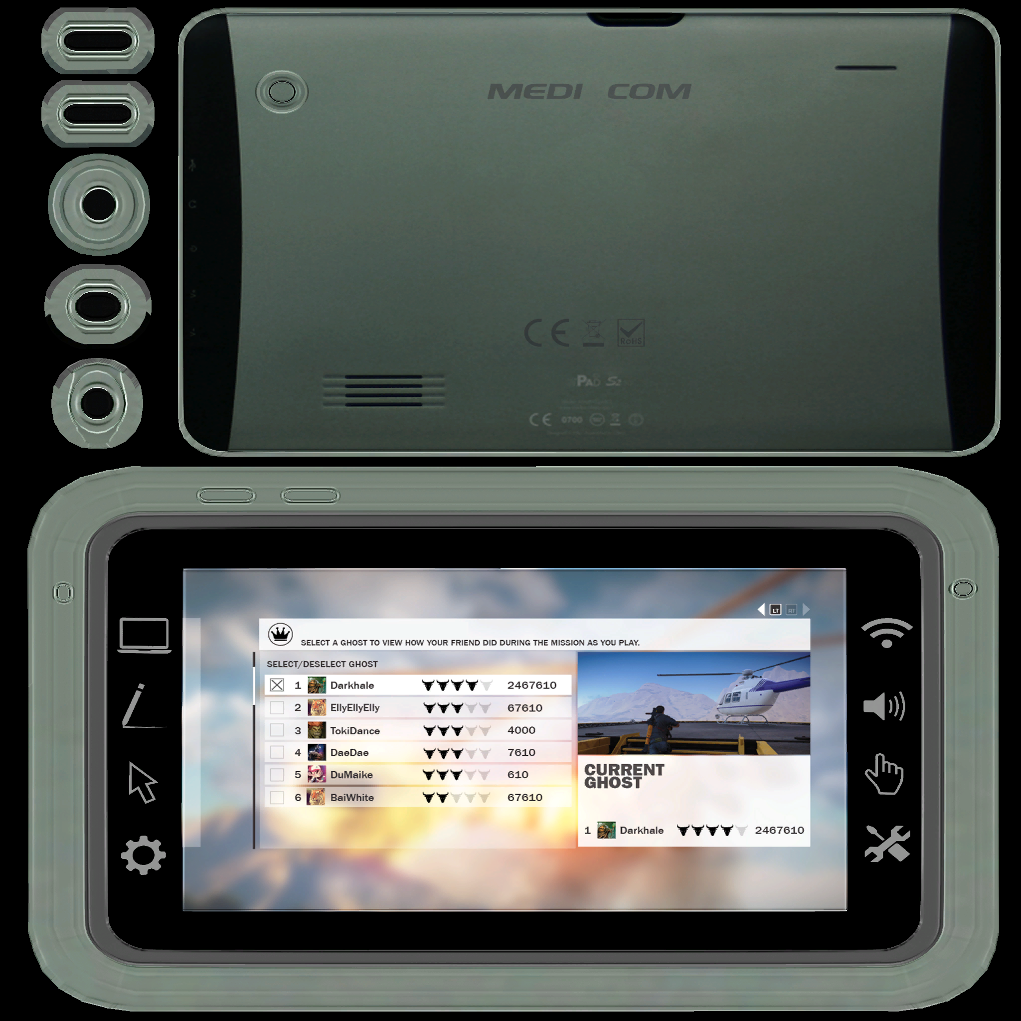 Unpacked texture of the tablet.