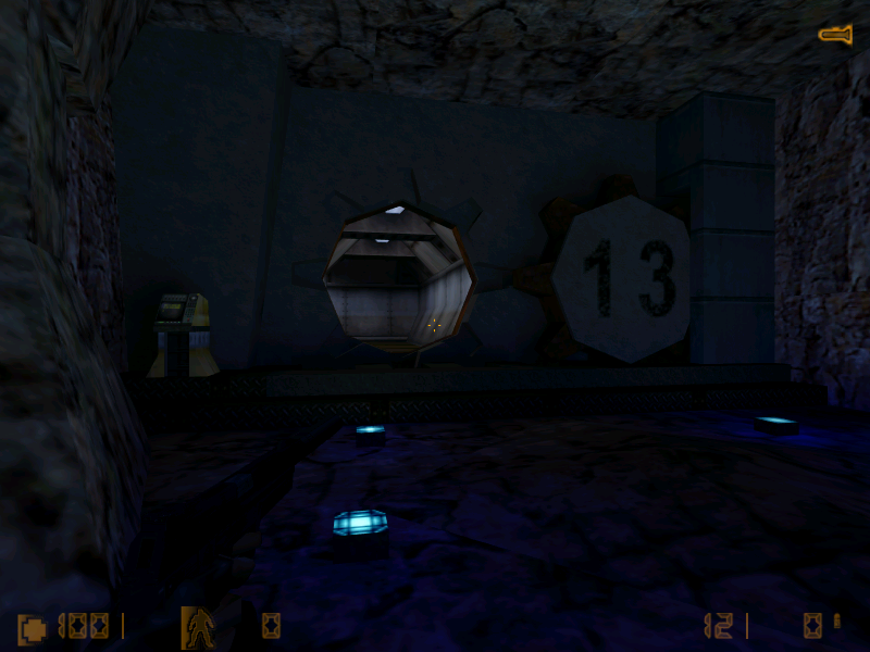 Silo entrance, which takes from Fallout's Vault door system, to the point of having "13" on the door.