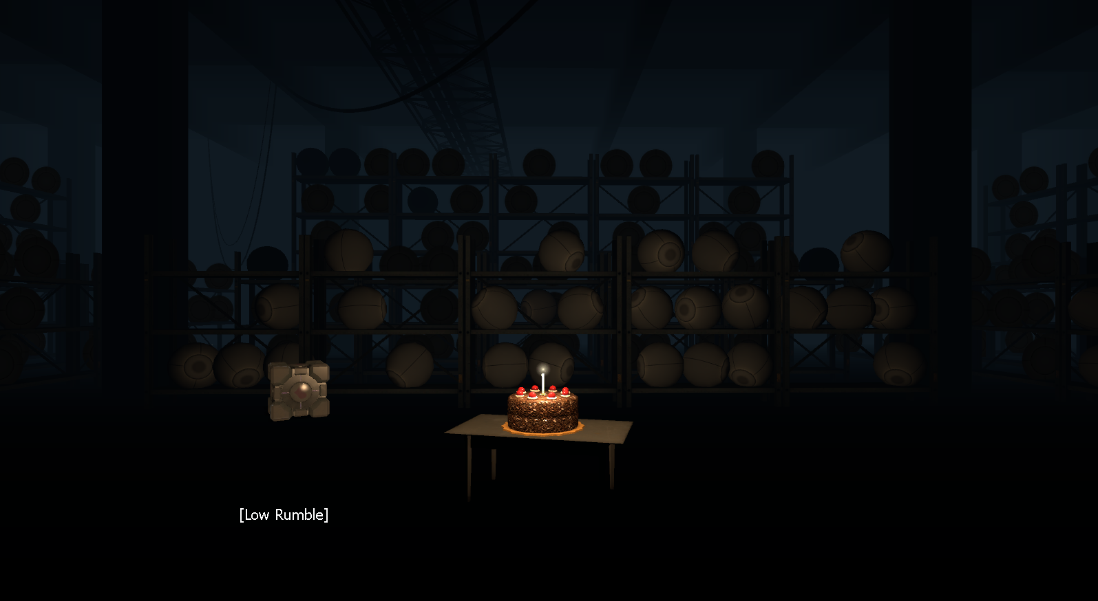 The cake and the Personality Spheres in the party room. The cake and the Personality Spheres in the party room.