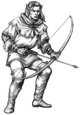 Wood Elf by April Lee. Here is a sketch of the Wood Elf units. I began H3 much like we did MM6, sketching characters, then modeling and animating them.