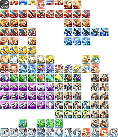 A condensed version of the large icon sheet with the blank space removed for easier viewing.
