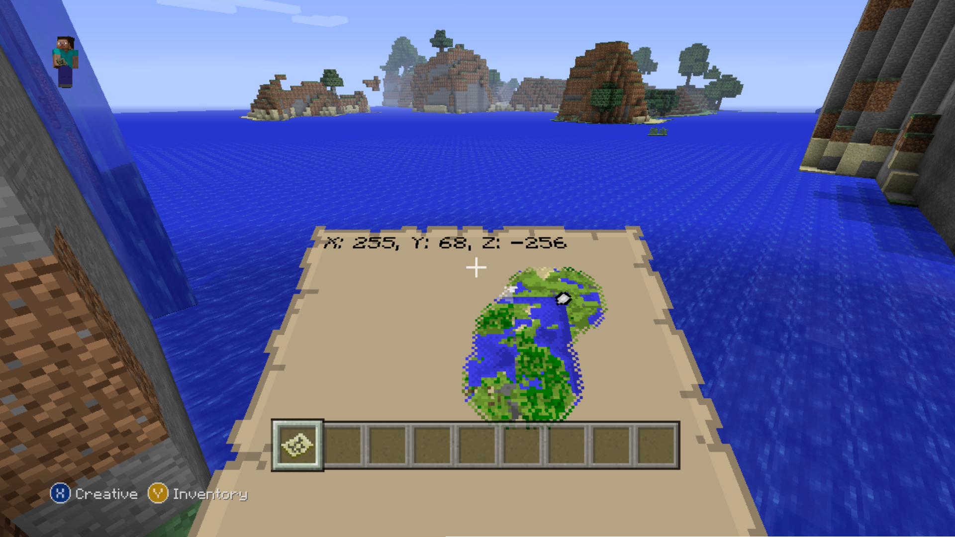 A screenshot taken at the older 512x512 world border. A screenshot taken at the older 512x512 world border.