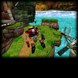 The arena for the fight with E-103 is bigger, similar to how it appears when playing as Sonic.