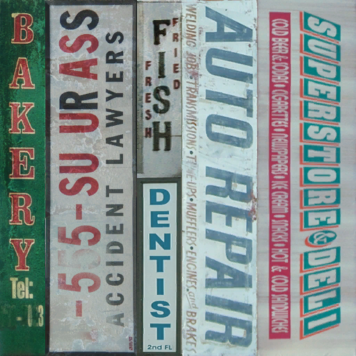 Unused "Superstore & Deli" shop sign texture in Beechwood City.