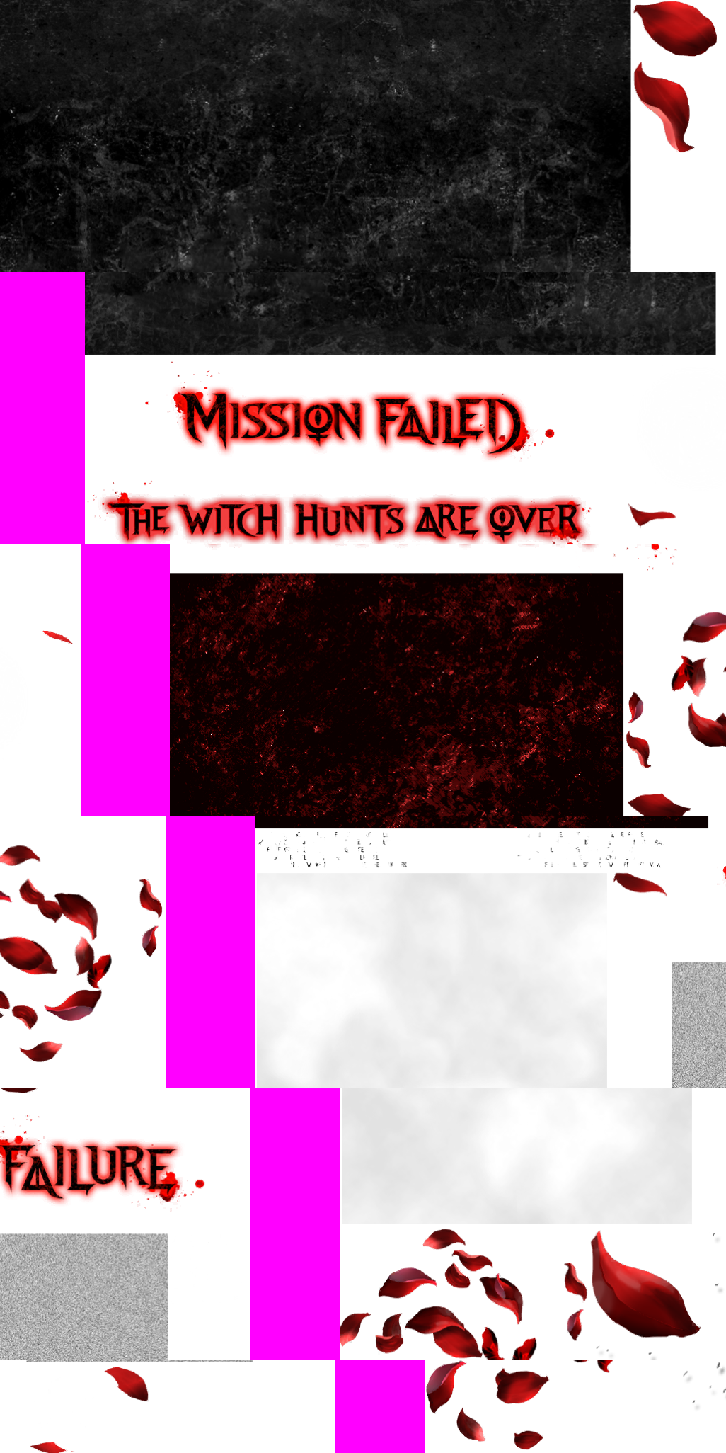 Graphics relating to the game over screen and failing an Alfheim.