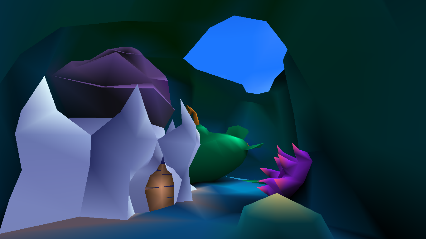 In the low poly model in the final game, remnants of the hole remain. In the low poly model in the final game, remnants of the hole remain.