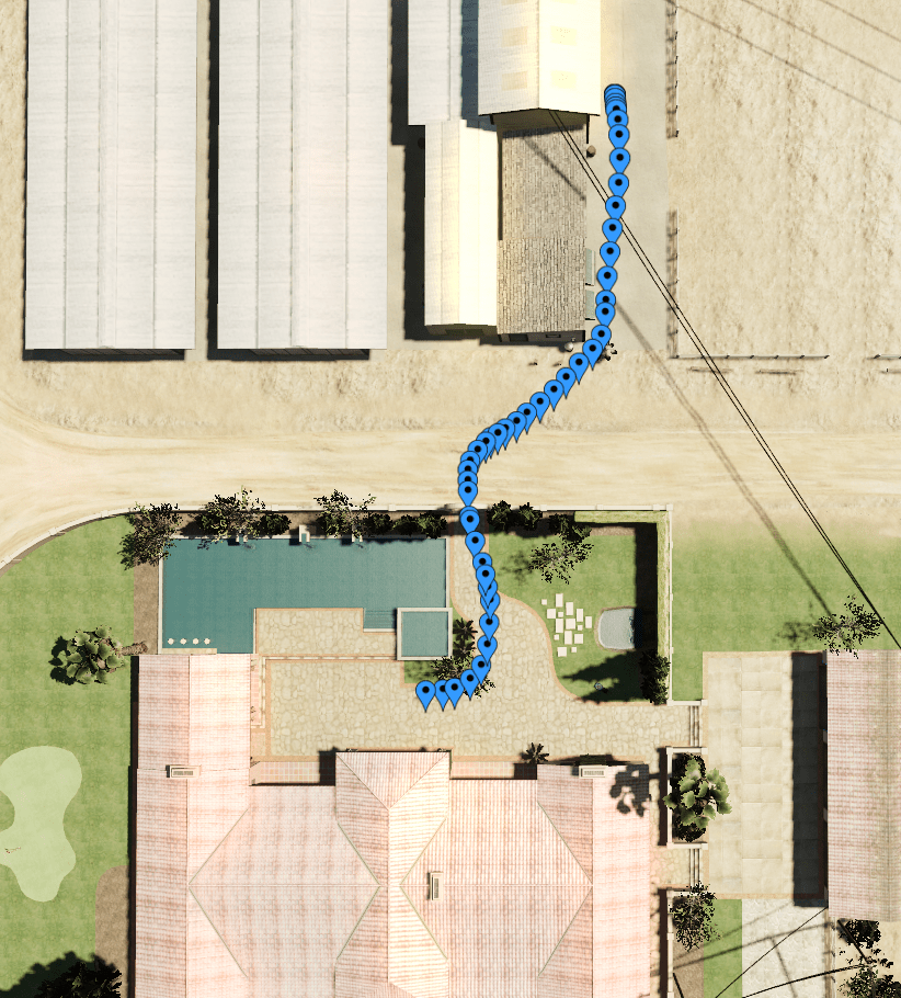 The positions rendered in-game. (Each blue marker is a position.) The positions rendered in-game. (Each blue marker is a position.)