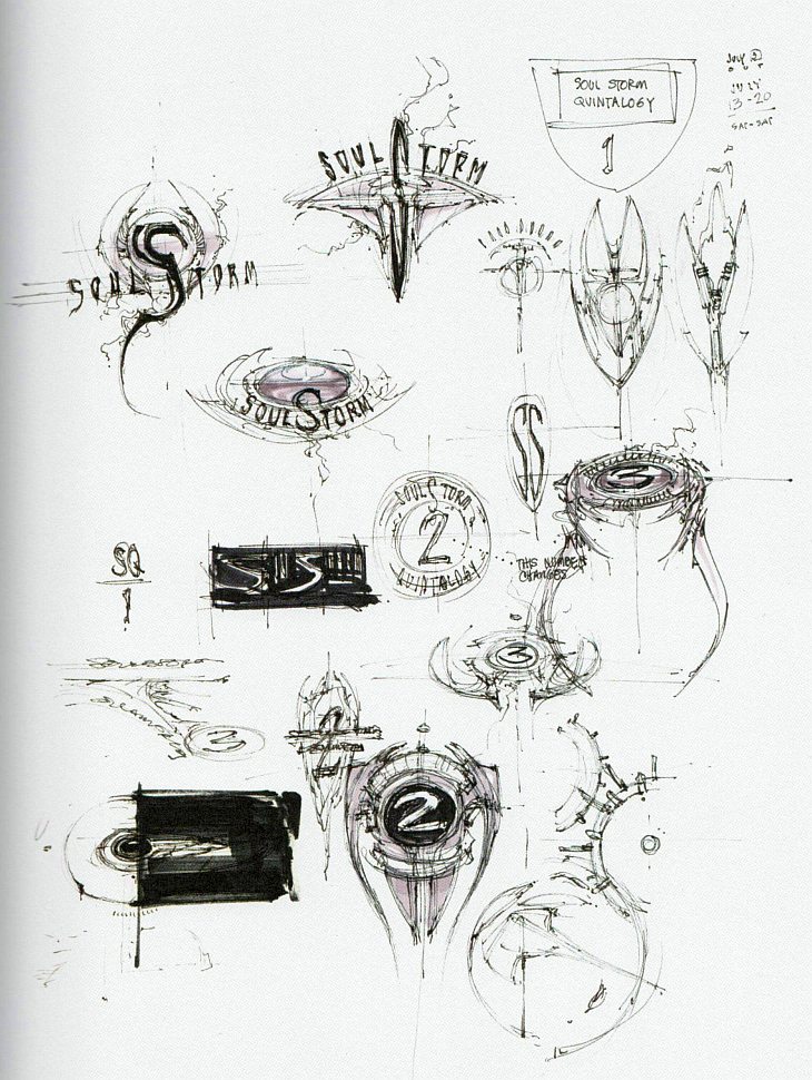 Early logos for Soul Storm, the game's initial title. Early logos for Soul Storm, the game's initial title.