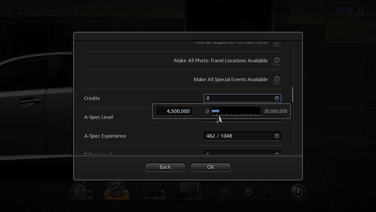 Adjusting Credits of the player.