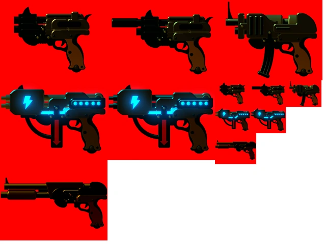 Render of some Weapons. Render of some Weapons.