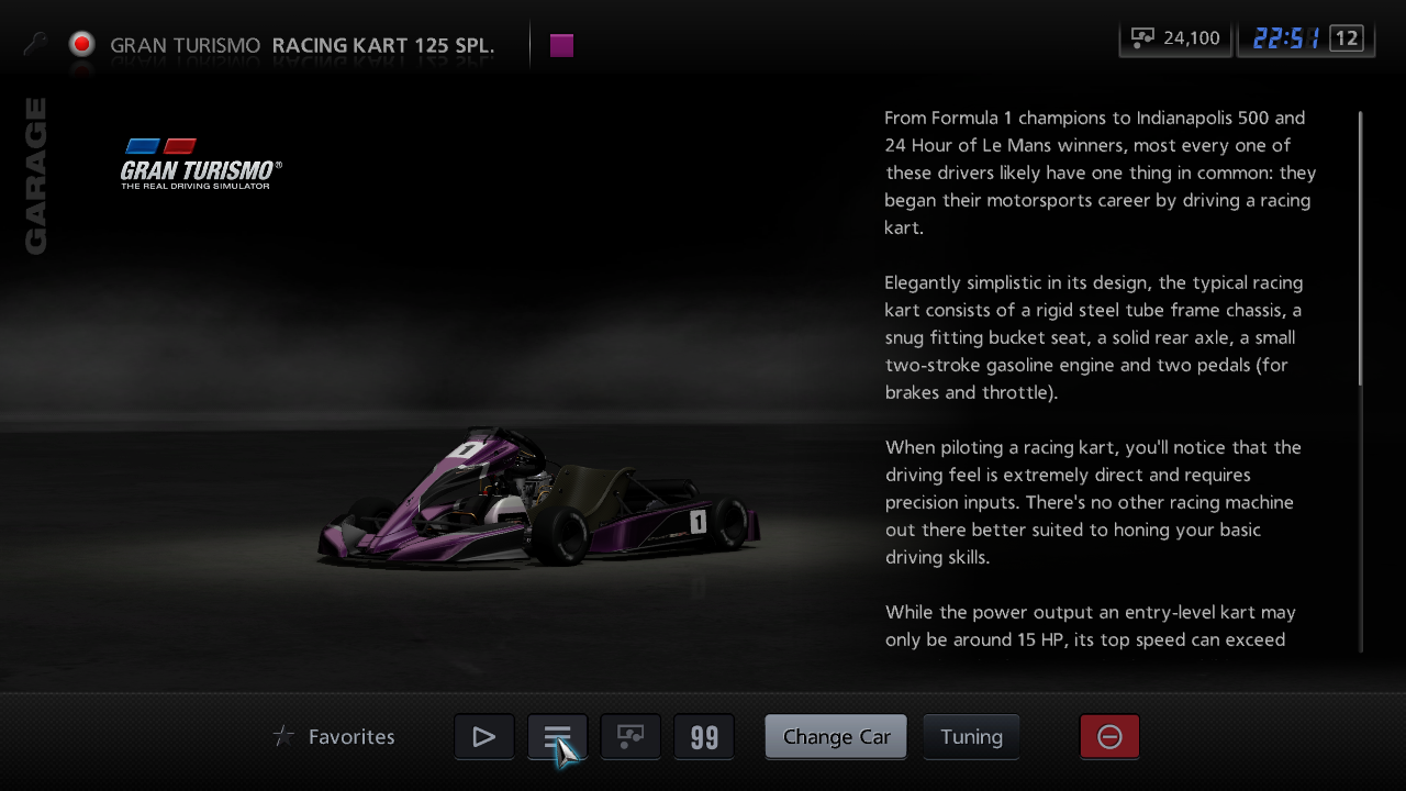 A screenshot of the vehicle and its Description.