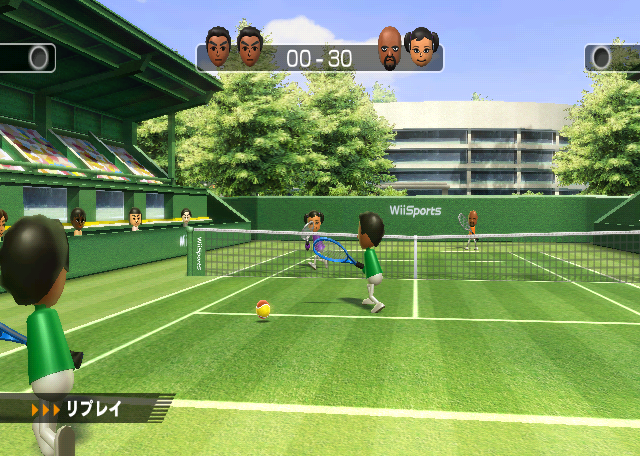 bg011 - Screenshot of Wii Sports Tennis.