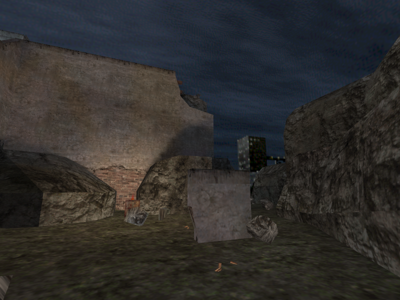 After blowing up the wall chunk. After blowing up the wall chunk.