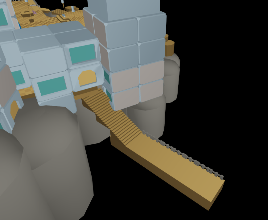A boardwalk is placed towards the island's left side, a feature that would not be seen in the final version. It is unknown if it was mistakenly placed there by the developers, as the boardwalk towards the south side of the island is lotta-coincidentally missing.
