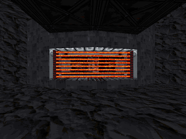 Door blocked by a laser barrier. Door blocked by a laser barrier.
