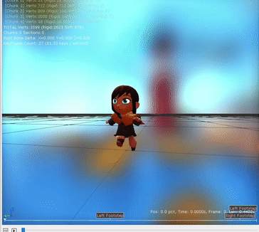 Animations for Sand Skating, which was the replacement for the Sandmobile in Sand 'n Sails before the level transformed into Alpine Skyline. Appears to be a modified version of Hat Kid's wall running animation. The footstep data after the first footstep does not match the animation.