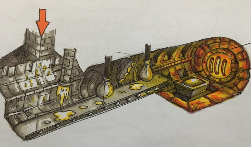 Beneath the Windmill, a conveyor belt leads towards a Boiler Room... Beneath the Windmill, a conveyor belt leads towards a Boiler Room...