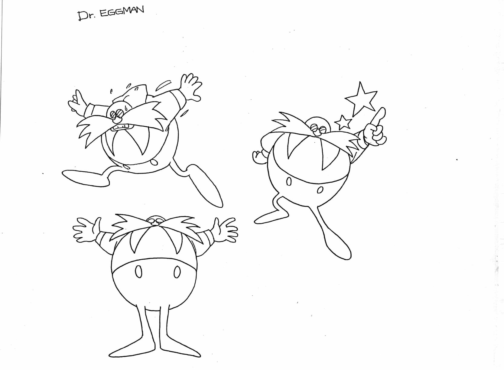 Line art of various Eggman poses. Line art of various Eggman poses.