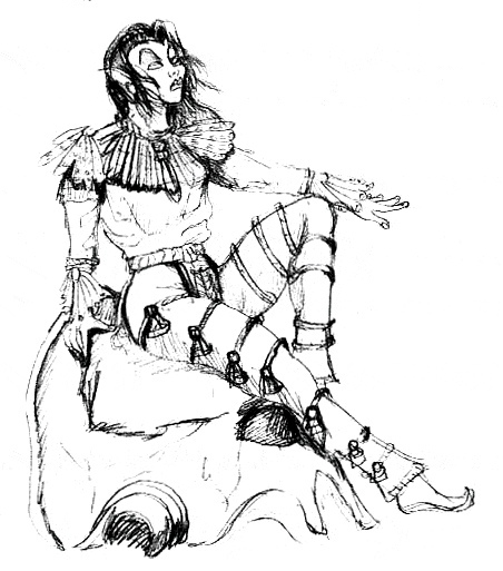 Ashlander Woman - Similarly to Ashlander Man, another set of Ashlander clothes in the game were modeled from this art of an Ashlander woman.