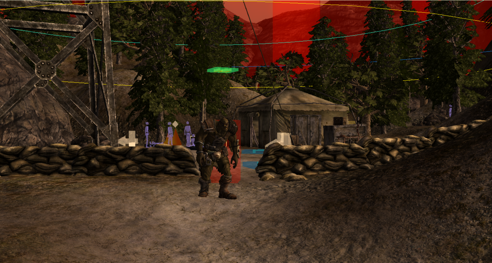 An editor screenshot of where this NPC would've been placed.