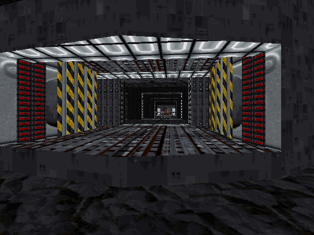 Past the door blocked by a laser barrier. Past the door blocked by a laser barrier.