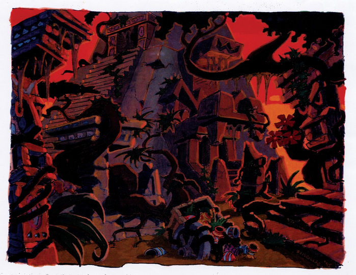Concept art of the ruins (colored) Concept art of the ruins (colored)