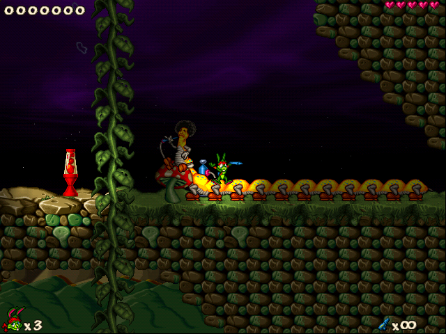 Chilling out with the lone enemy, a Caterpillar. Chilling out with the lone enemy, a Caterpillar.