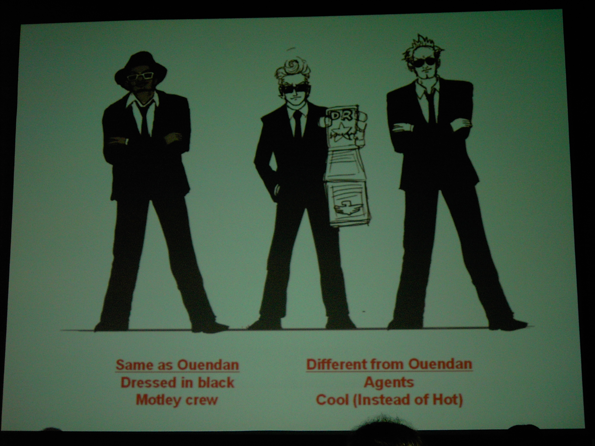 The original concept for the Elite Beat Agents, still using the name "Disco Rangers".