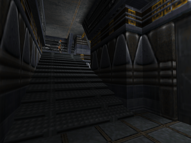 Staircase leading to the desk area. Staircase leading to the desk area.