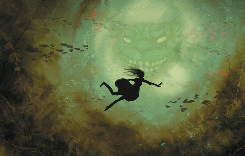Alice swimming in a fishbowl. Alice swimming in a fishbowl. 
