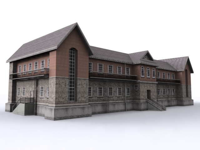 Back view of the dorms' building.