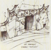 Concept art of a passageway. Concept art of a passageway.