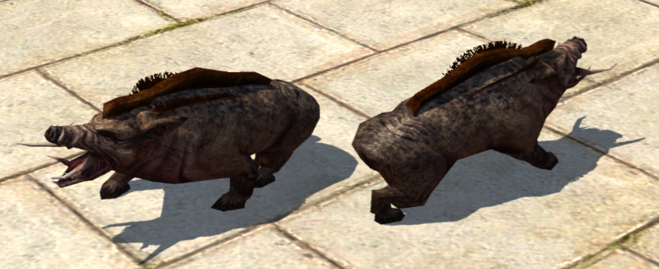 Boar with "C" texture in Editor, later became a possible texture for Dusk boars Boar with "C" texture in Editor, later became a possible texture for Dusk boars