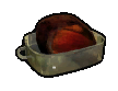 An icon of a roast in a metal tray.